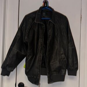 Wild Fable Faux Leather Oversized Bomber Jacket Size Medium